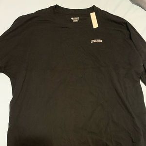 PINK medium long sleeve black top